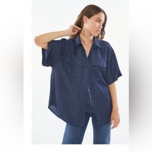 Oversized navy button down from UO. Slightly sheer